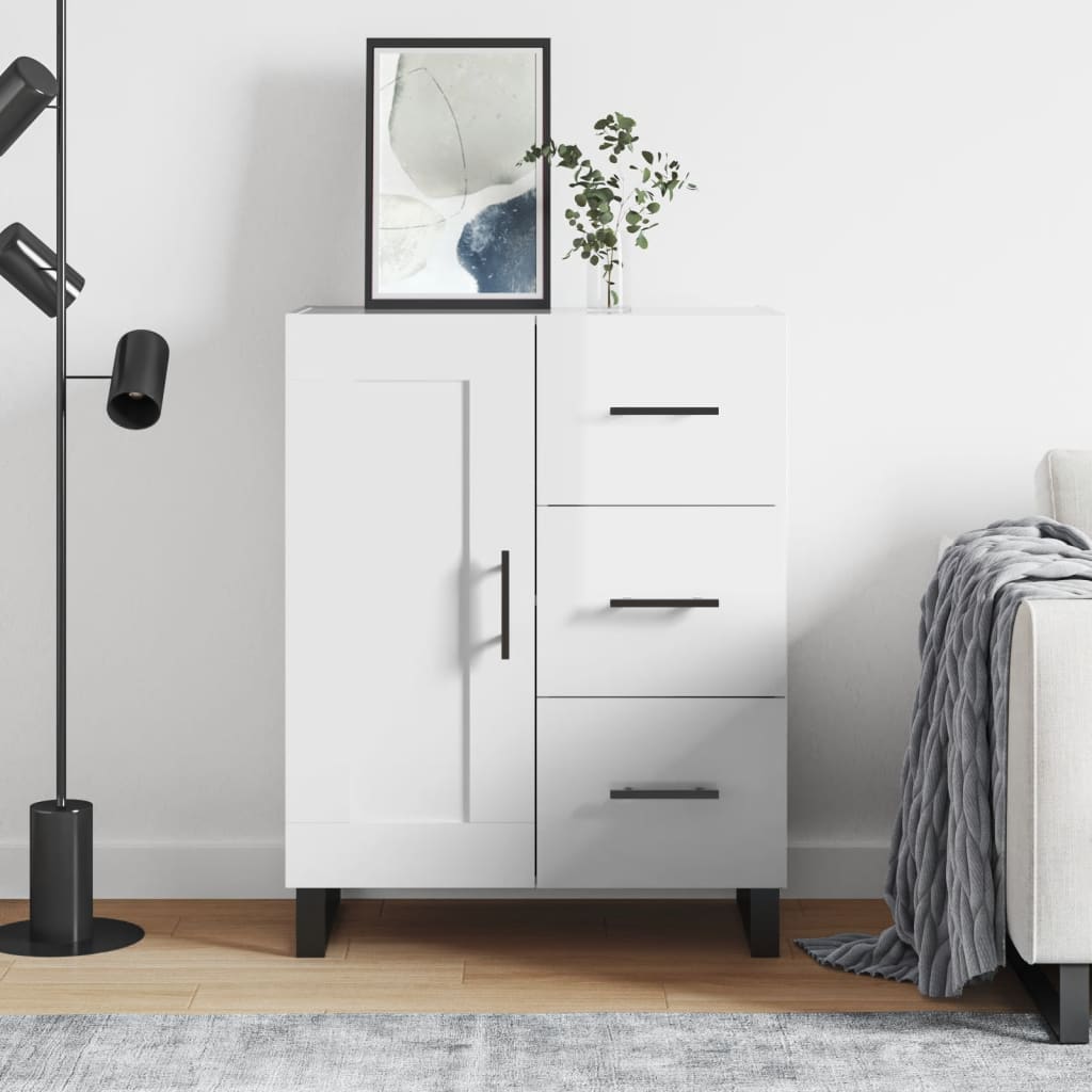 Komoda sjajna bijela 69,5x34x90 cm od konstruiranog drva