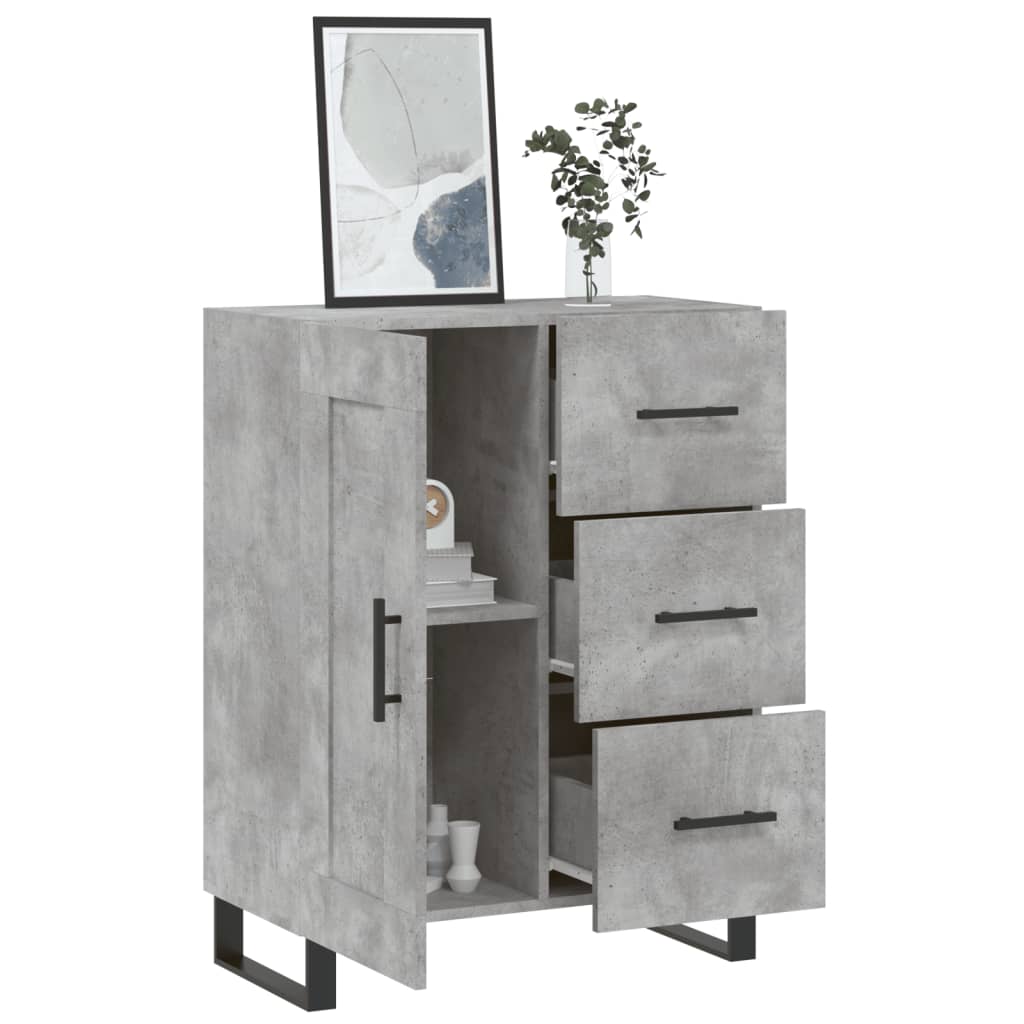 Komoda siva boja betona 69,5x34x90 cm od konstruiranog drva