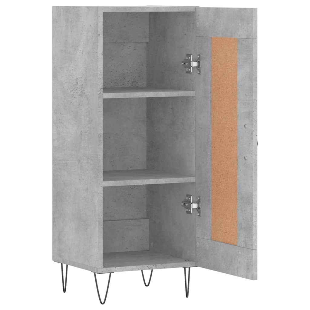 Komoda siva boja betona 34,5x34x90 cm od konstruiranog drva