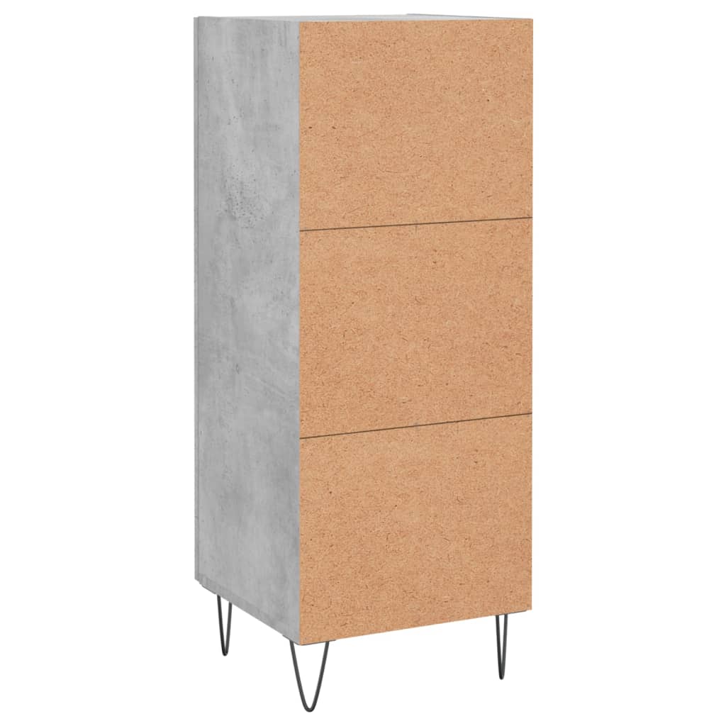 Komoda siva boja betona 34,5x34x90 cm od konstruiranog drva