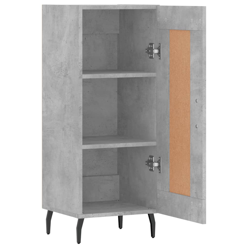 Komoda siva boja betona 34,5x34x90 cm od konstruiranog drva