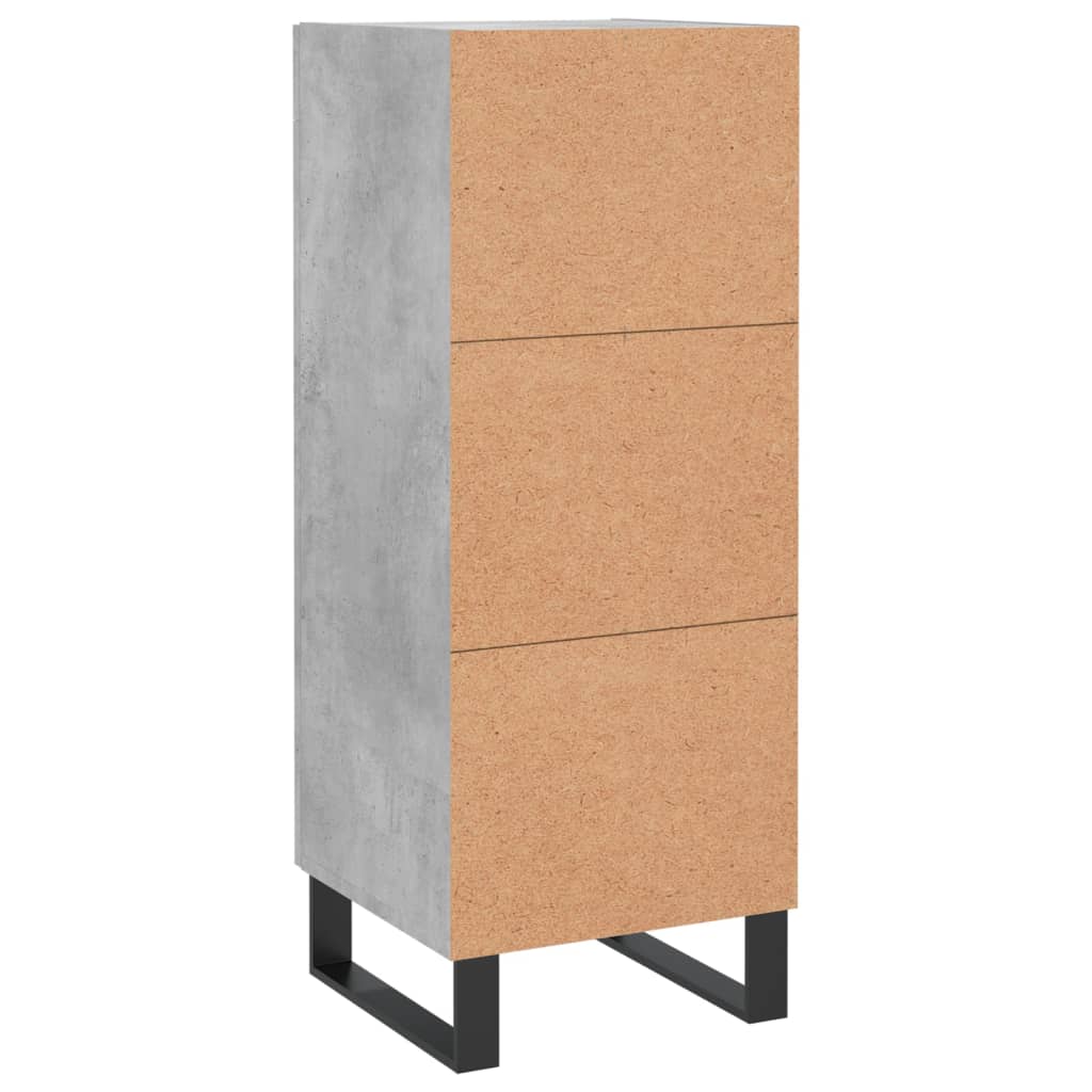 Komoda siva boja betona 34,5x34x90 cm od konstruiranog drva