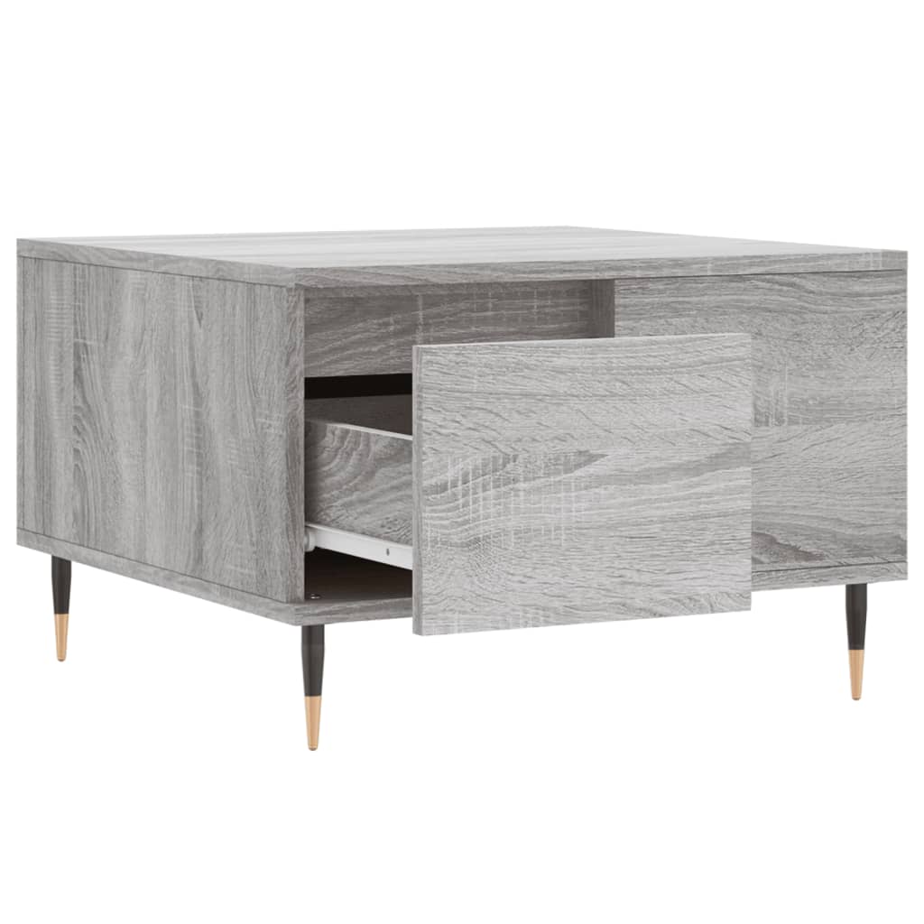 Stolić za kavu siva boja hrasta 55x55x36,5 cm konstruirano drvo