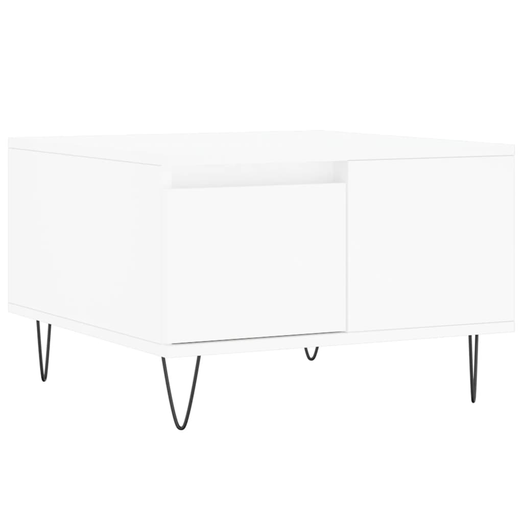 Stolić za kavu bijeli 55 x 55 x 36,5 cm od konstruiranog drva