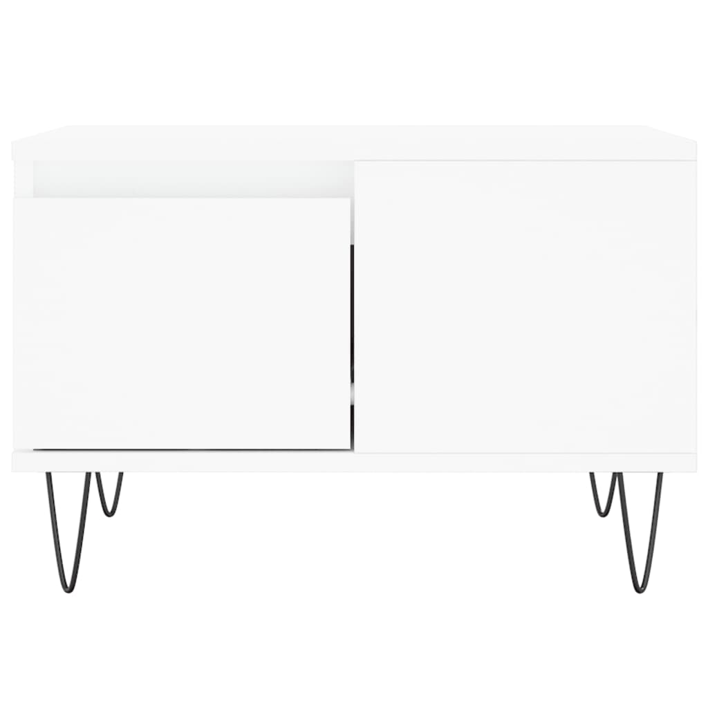 Stolić za kavu bijeli 55 x 55 x 36,5 cm od konstruiranog drva