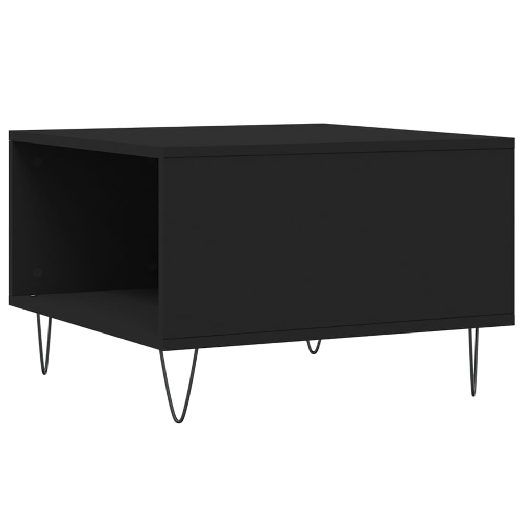 Stolić za kavu crni 55 x 55 x 36,5 cm od konstruiranog drva