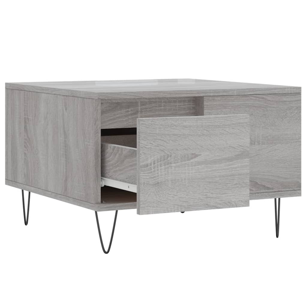 Stolić za kavu siva boja hrasta 55x55x36,5 cm konstruirano drvo