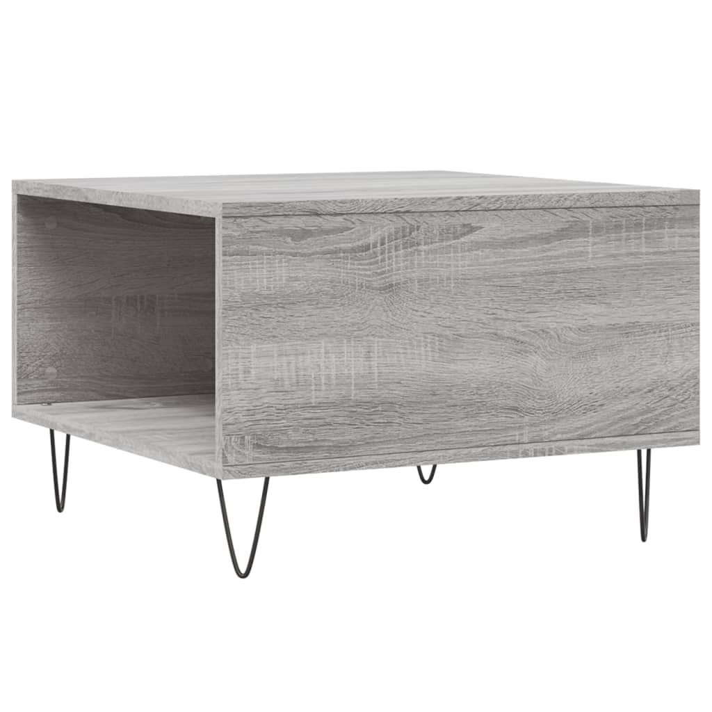 Stolić za kavu siva boja hrasta 55x55x36,5 cm konstruirano drvo