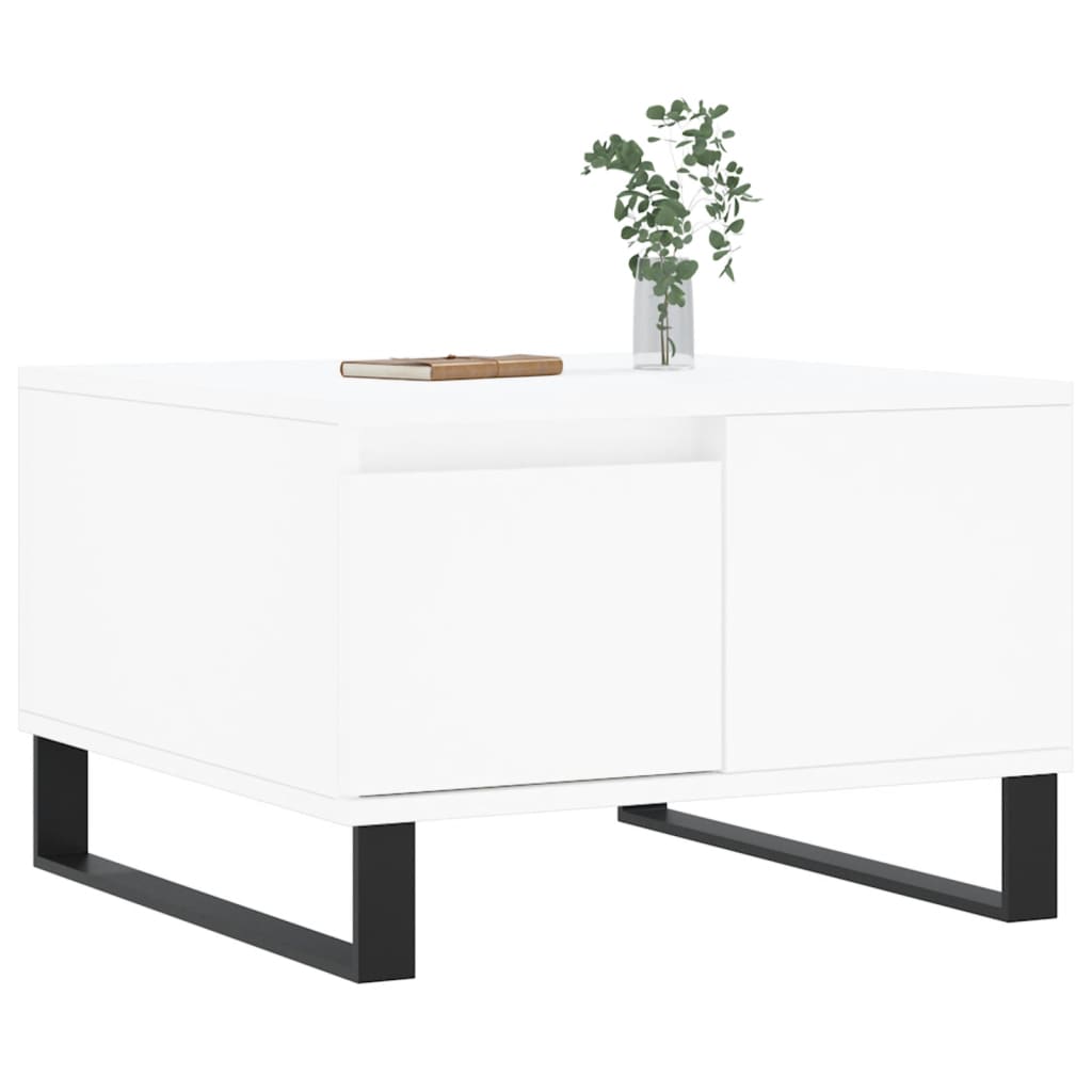 Stolić za kavu bijeli 55 x 55 x 36,5 cm od konstruiranog drva