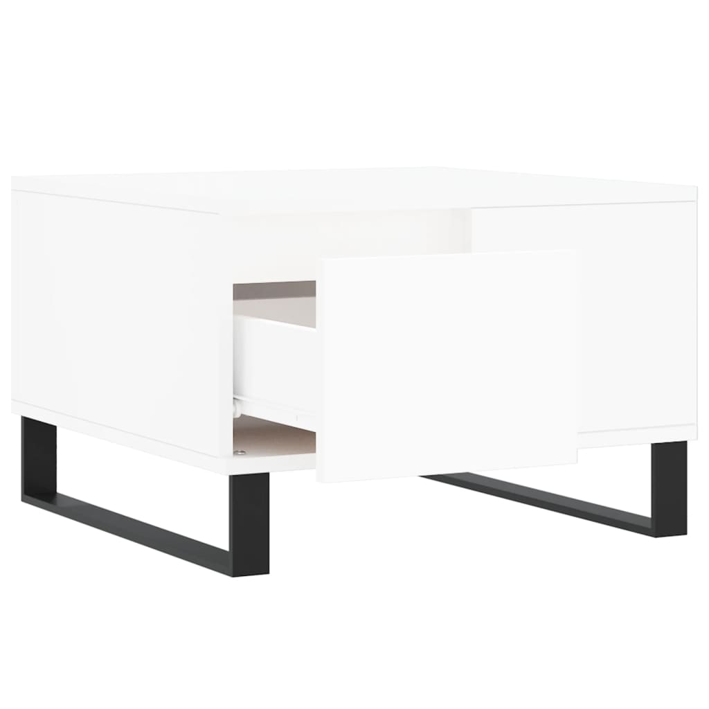 Stolić za kavu bijeli 55 x 55 x 36,5 cm od konstruiranog drva