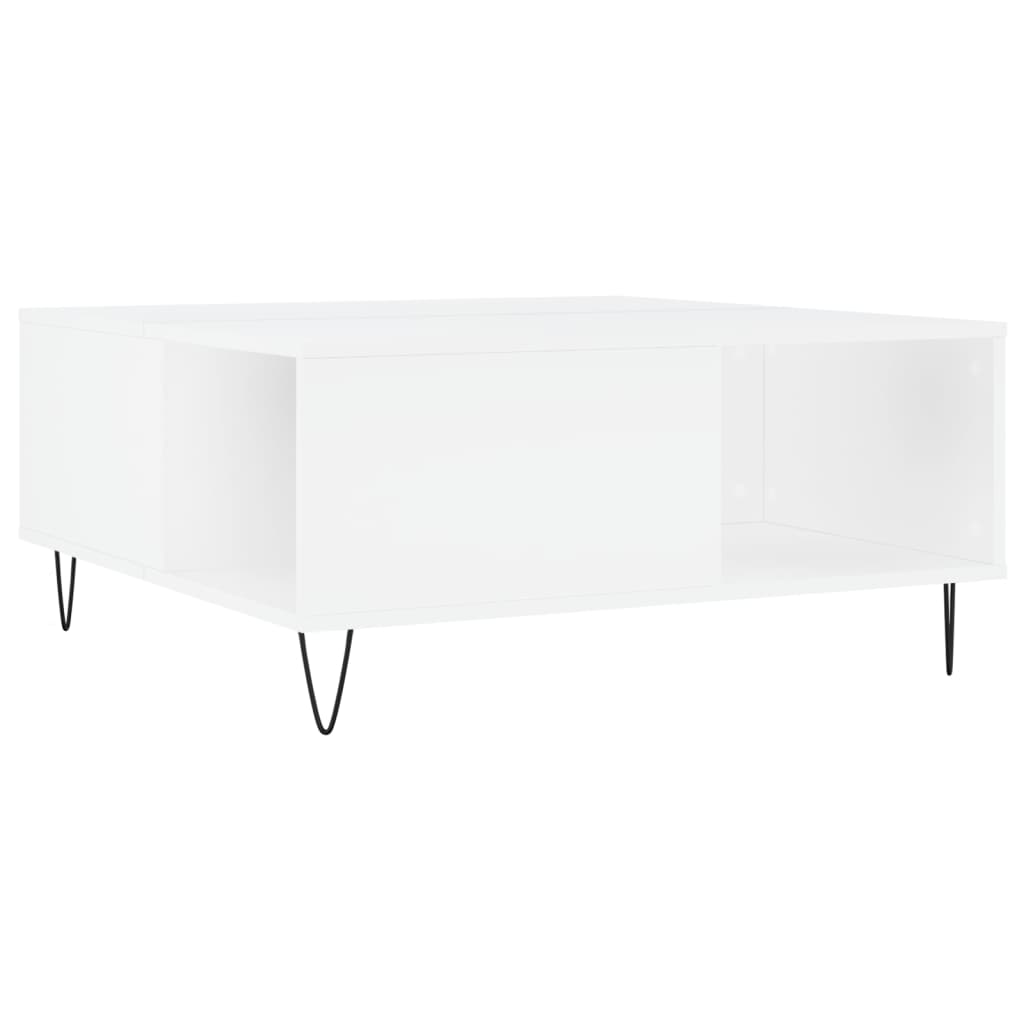 Stolić za kavu bijeli 80 x 80 x 36,5 cm od konstruiranog drva