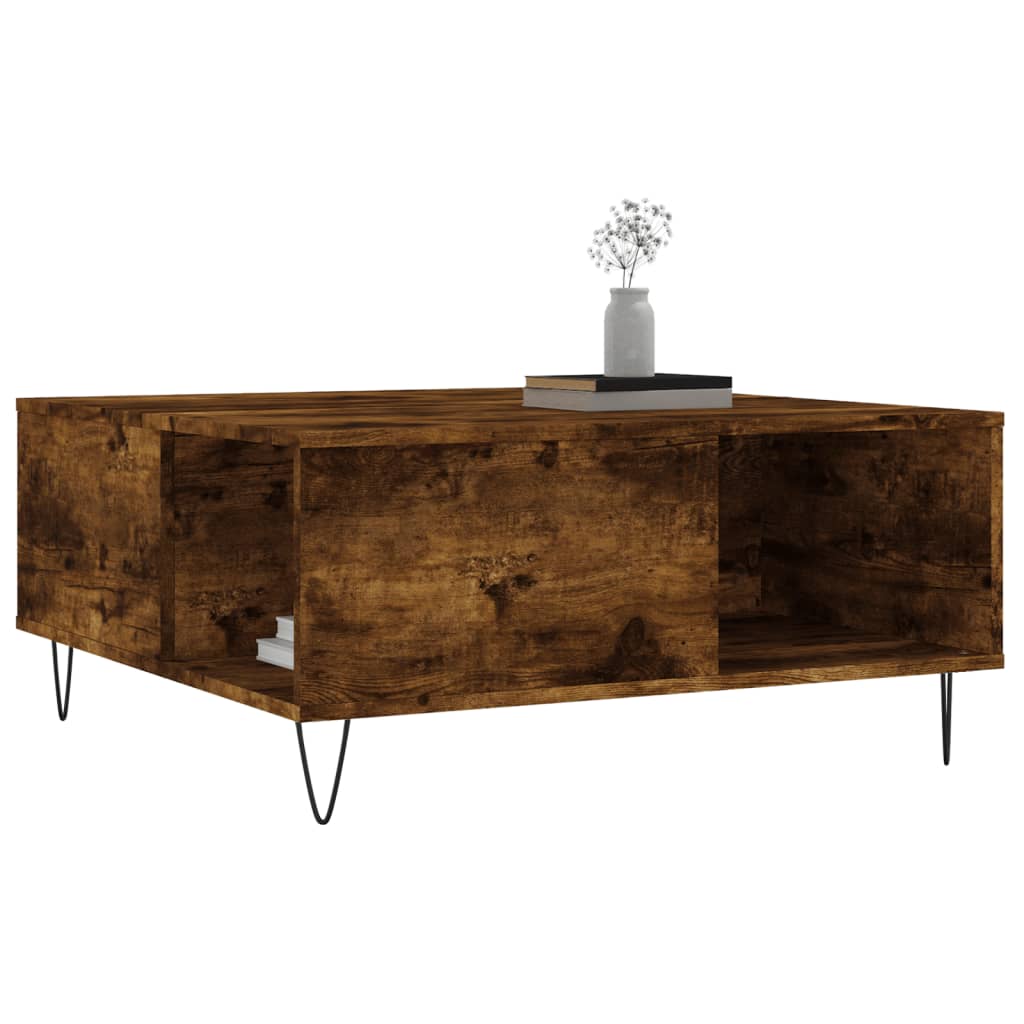 Stolić za kavu boja hrasta 80 x 80 x 36,5 cm konstruirano drvo