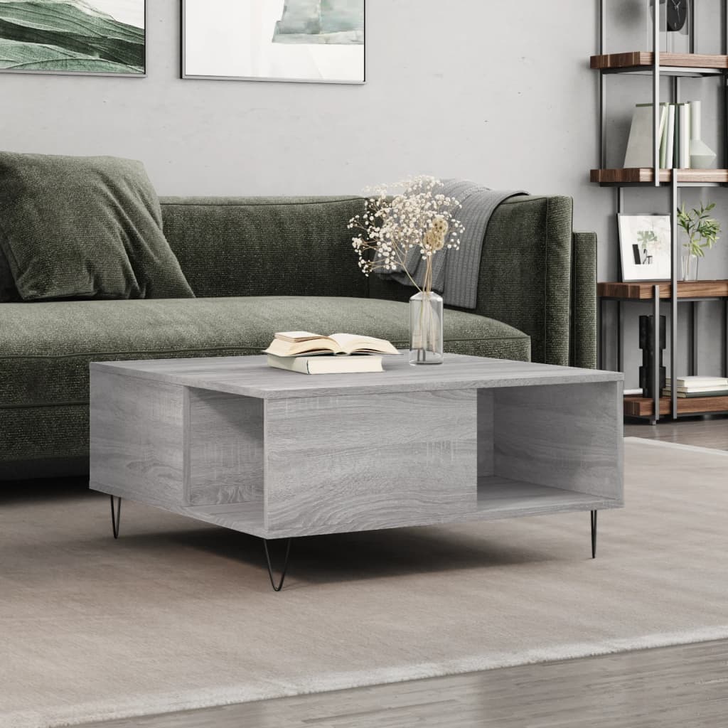Stolić za kavu boja sivog hrasta 80x80x36,5cm konstruirano drvo