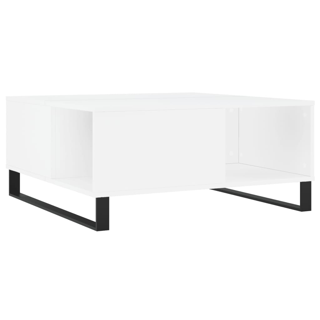 Stolić za kavu bijeli 80 x 80 x 36,5 cm od konstruiranog drva