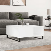 Stolić za kavu bijeli 80 x 80 x 36,5 cm od konstruiranog drva
