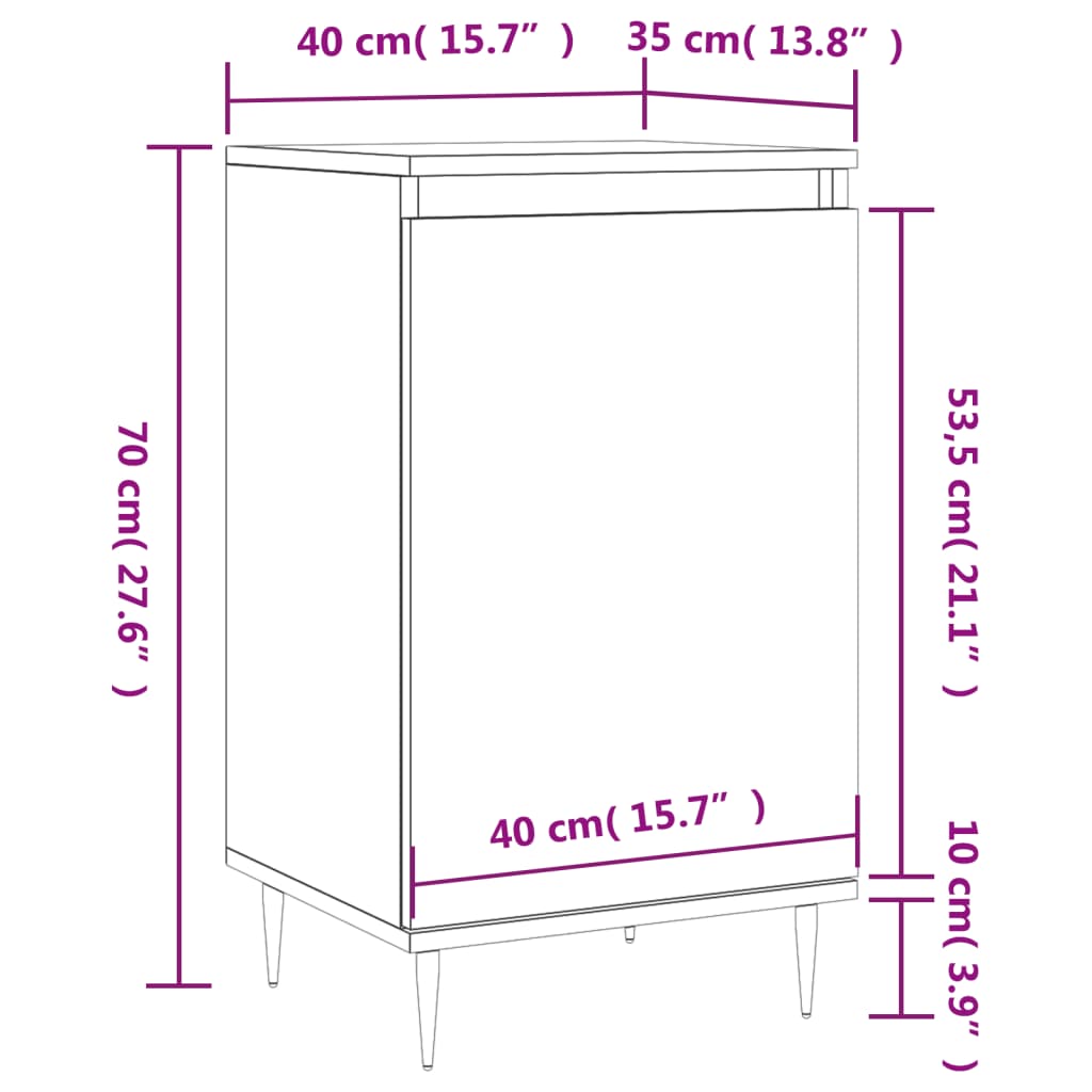 Komoda boja hrasta sonome 40 x 35 x 70 cm od konstruiranog drva