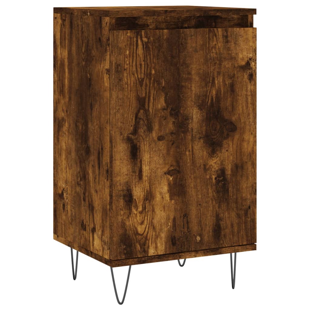 Komoda boja dimljenog hrasta 40 x 35 x 70 cm konstruirano drvo Bijela