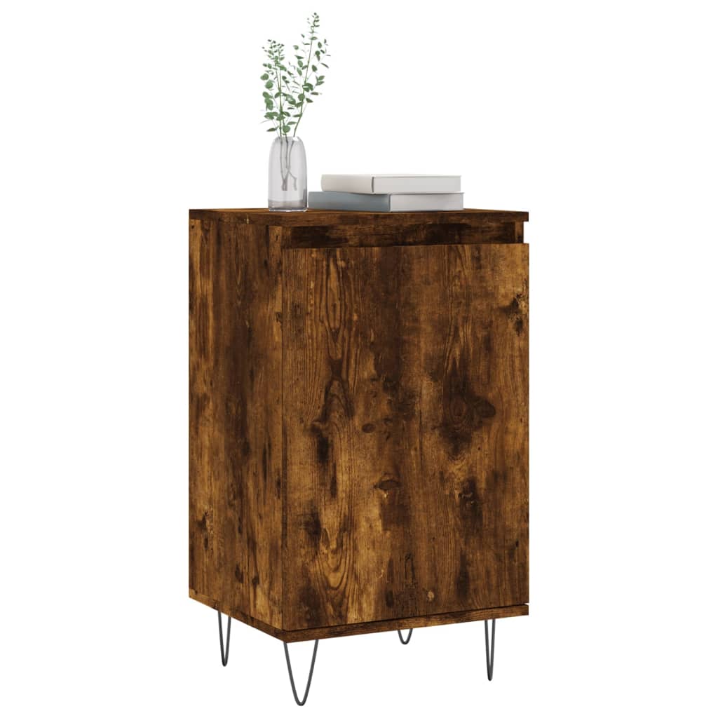 Komoda boja dimljenog hrasta 40 x 35 x 70 cm konstruirano drvo Bijela