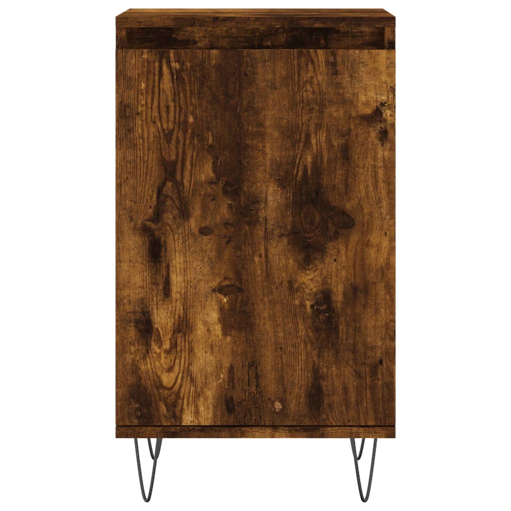 Komoda boja dimljenog hrasta 40 x 35 x 70 cm konstruirano drvo Bijela