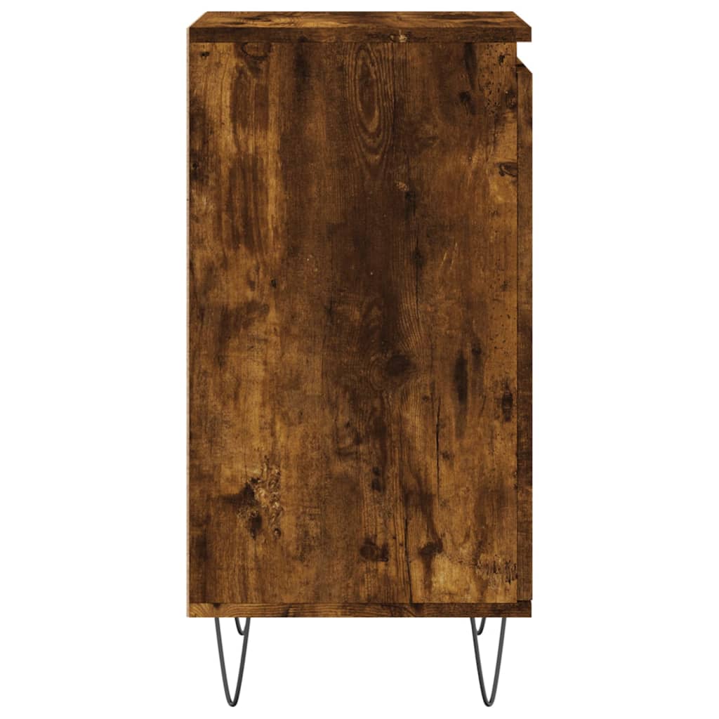 Komoda boja dimljenog hrasta 40 x 35 x 70 cm konstruirano drvo Bijela
