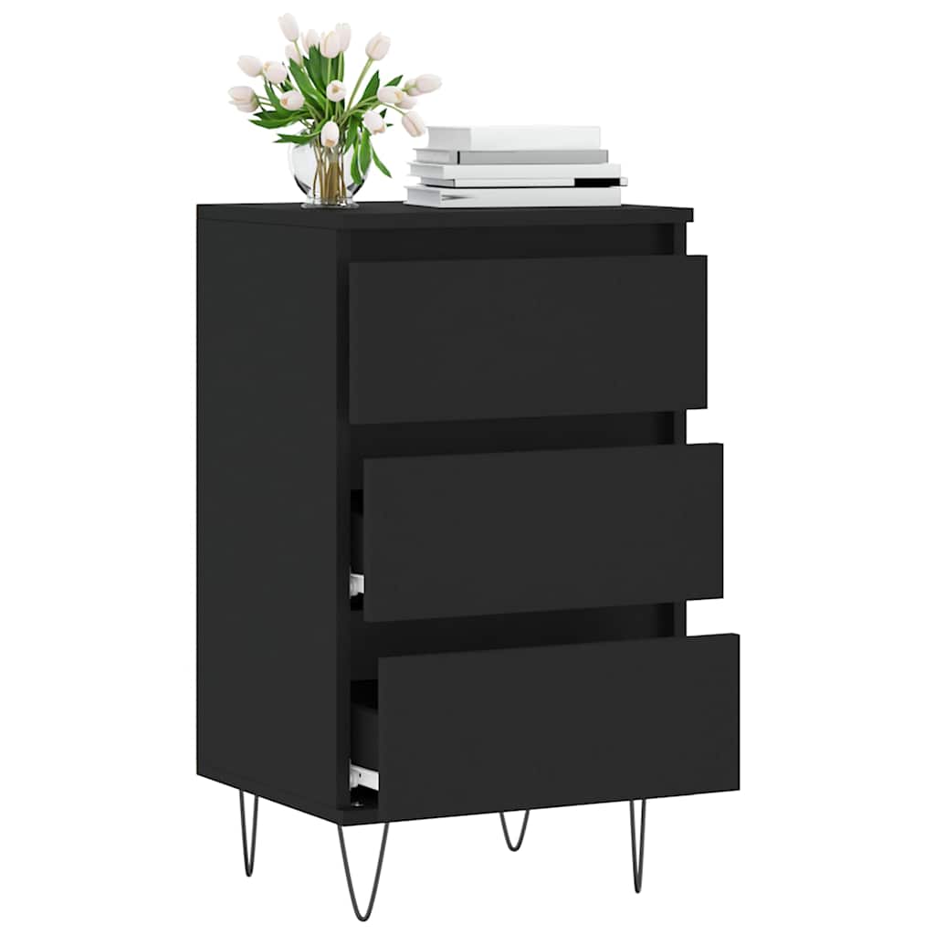 Komoda crna 40 x 35 x 70 cm od konstruiranog drva