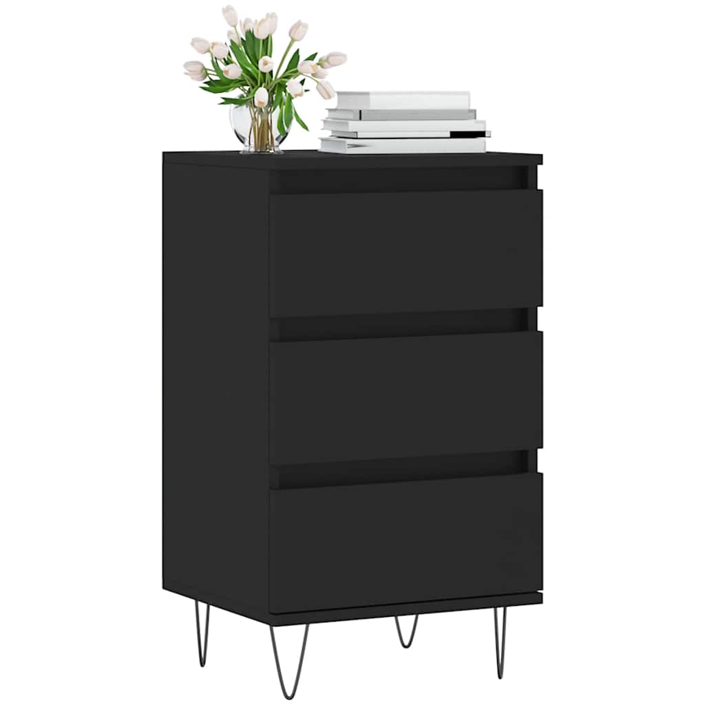 Komoda crna 40 x 35 x 70 cm od konstruiranog drva