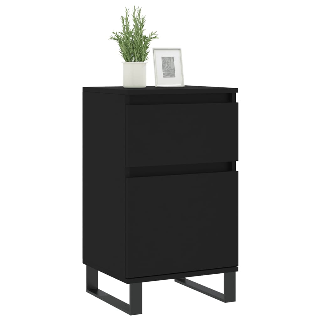 Komode 2 kom crne 40 x 35 x 70 cm od konstruiranog drva