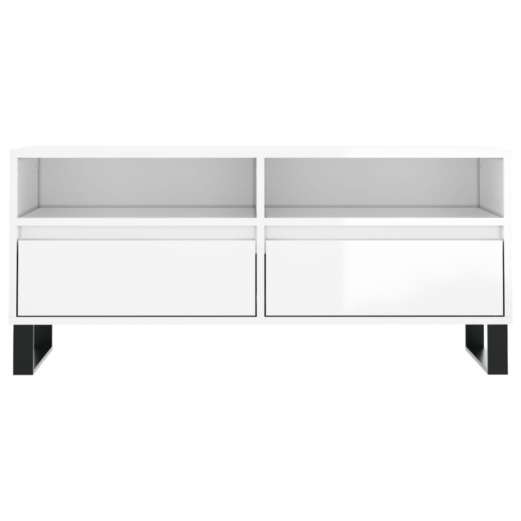 TV ormarić sjajni bijeli 100x34,5x44,5 cm od konstruiranog drva