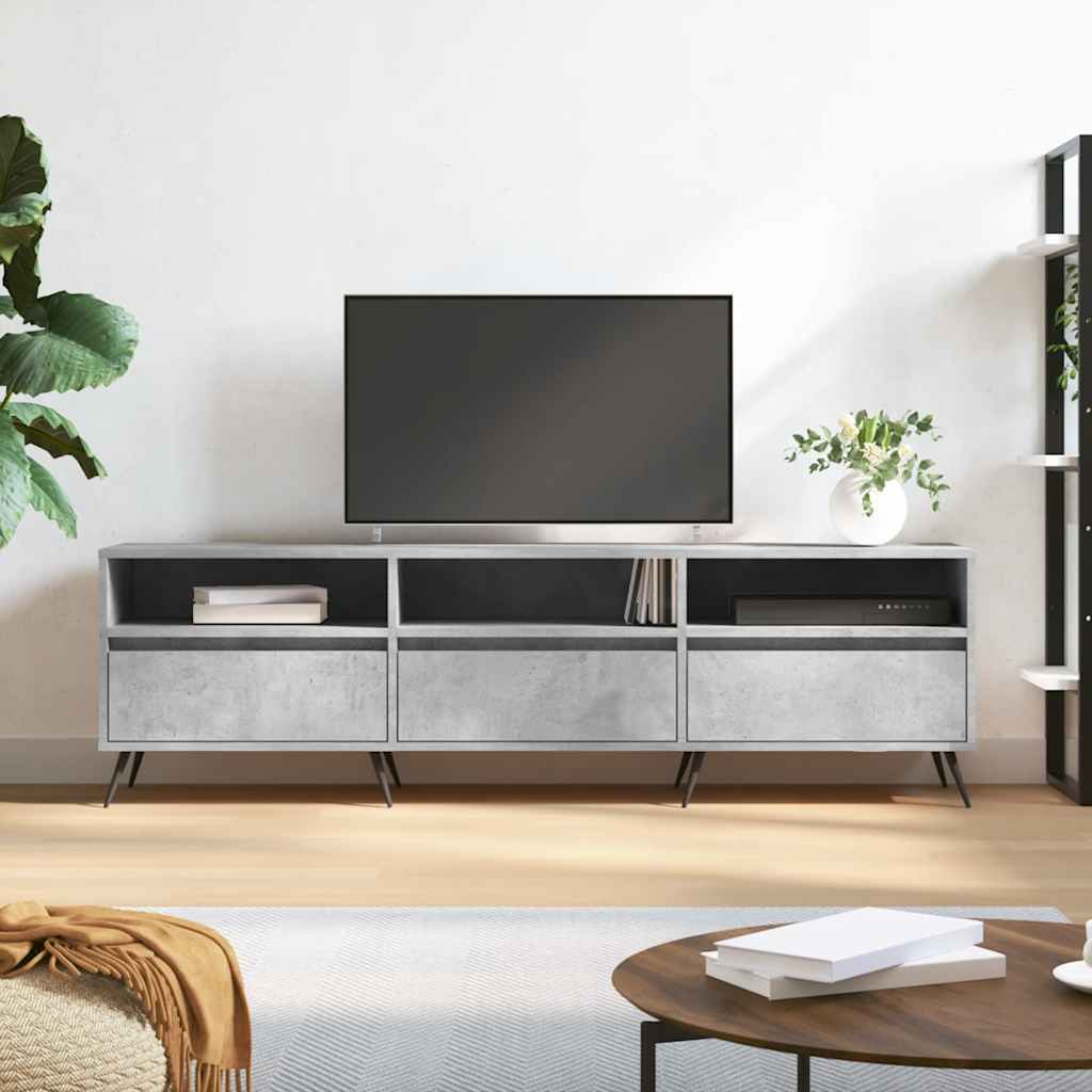TV ormarić boja betona 150x30x44,5 cm od konstruiranog drva Siva