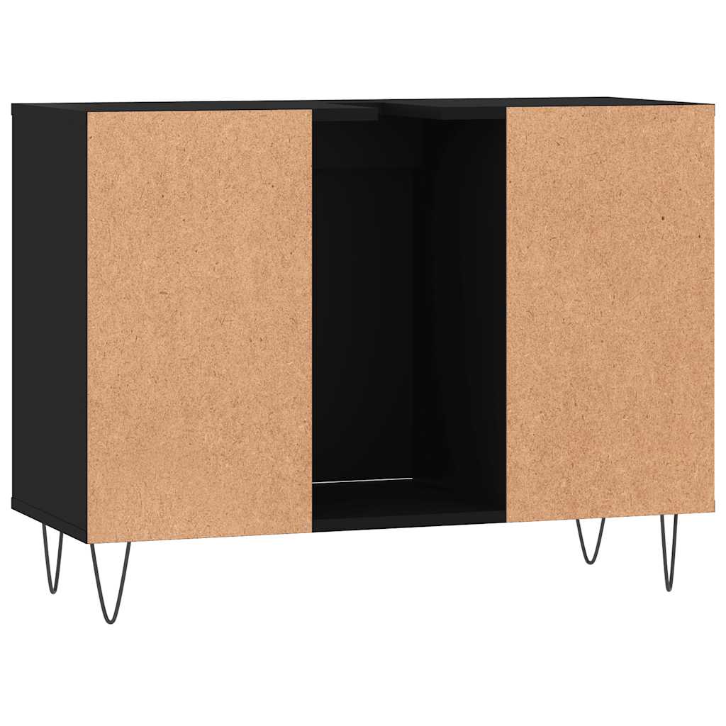 Kupaonski ormarić crni 80 x 33 x 60 cm od konstruiranog drva
