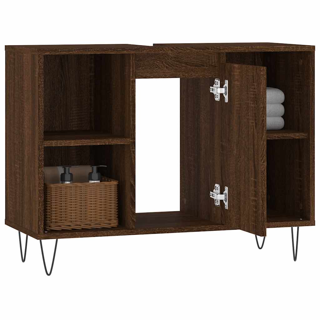 Ormarić za umivaonik smeđa boja hrasta 80x33x60 cm drveni