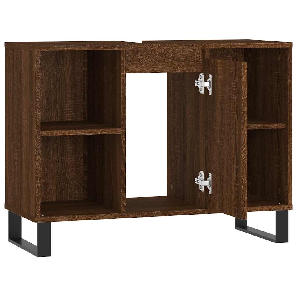 Ormarić za umivaonik smeđa boja hrasta 80x33x60 cm drveni