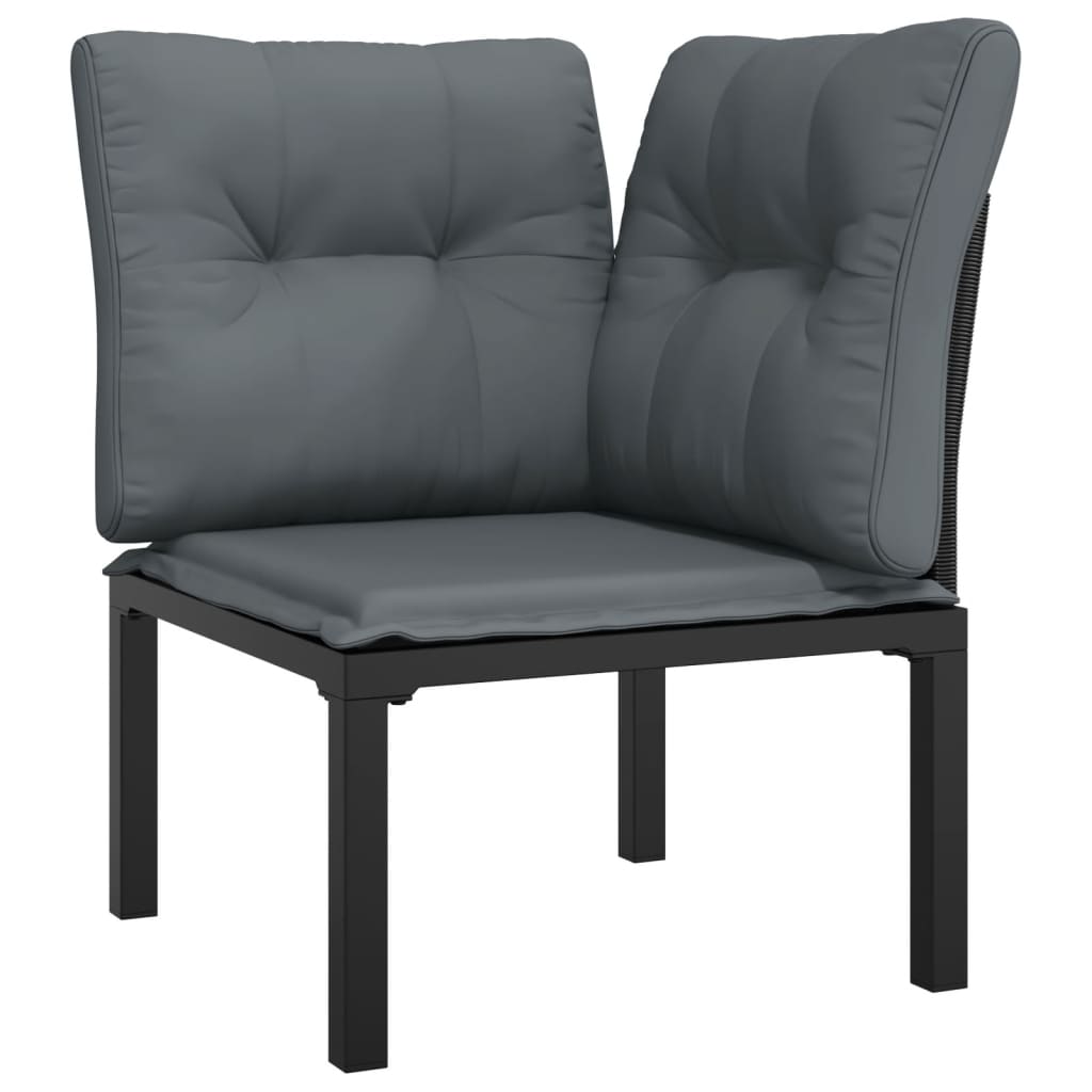 5-dijelna vrtna garnitura crno-siva od poliratana