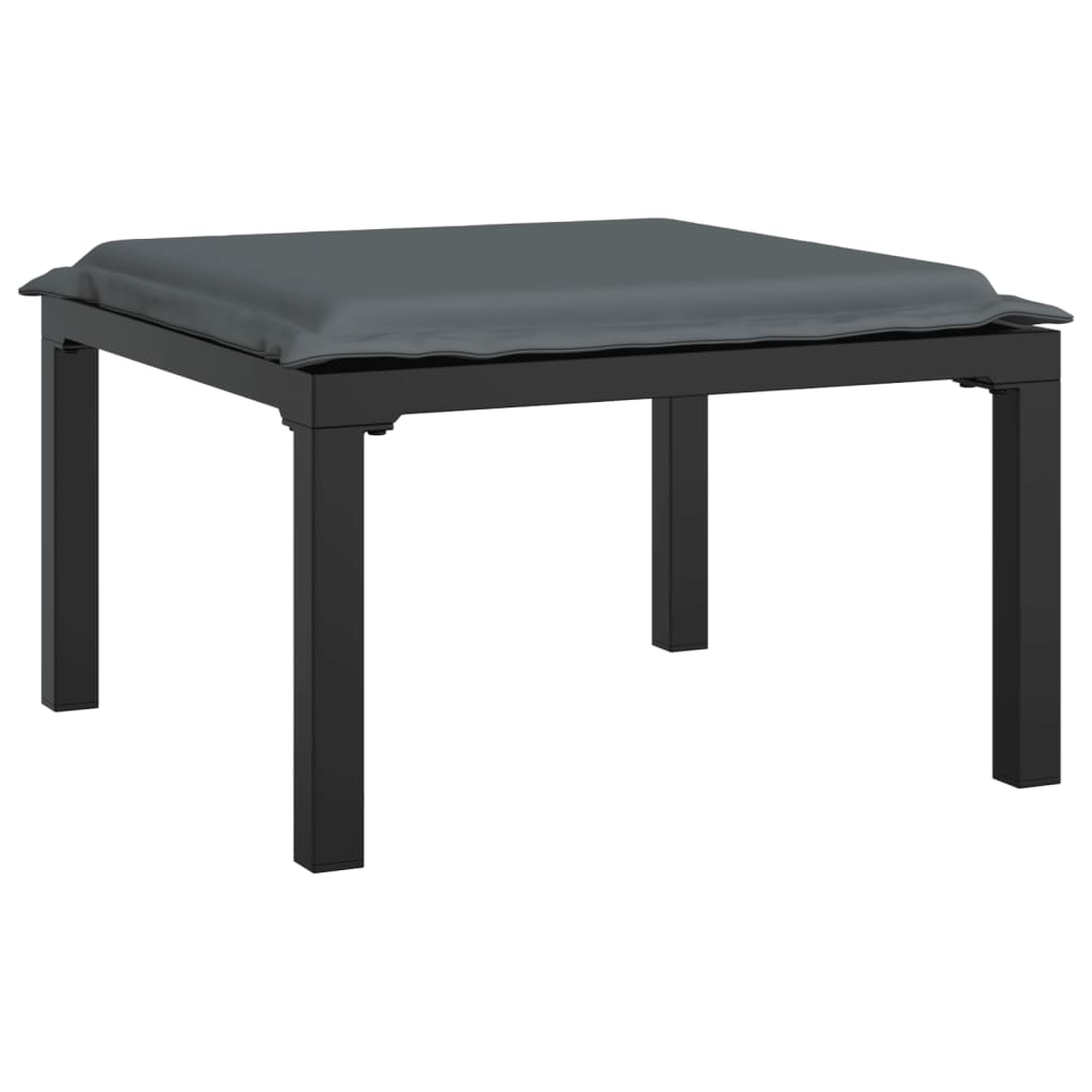 6-dijelna vrtna garnitura crno-siva od poliratana