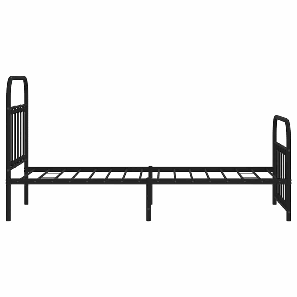 Metalni okvir kreveta uzglavlje i podnožje crni 90 x 200 cm