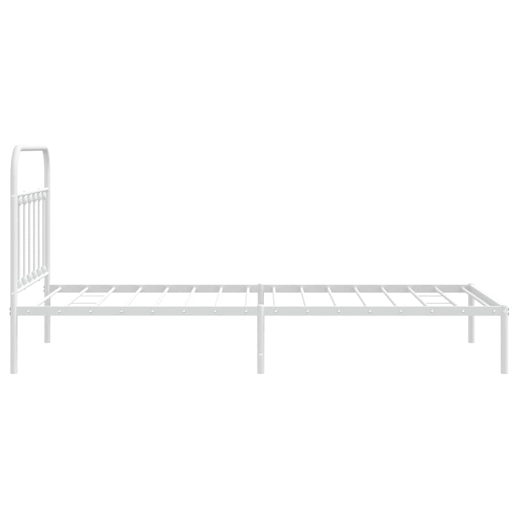 Metalni okvir za krevet s uzglavljem bijeli 100x200 cm