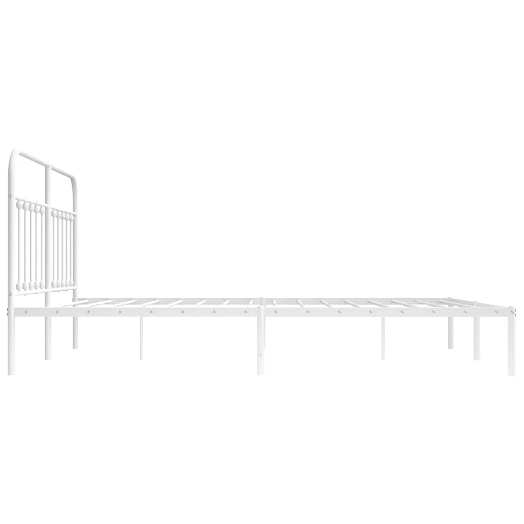 Metalni okvir za krevet s uzglavljem bijeli 180x200 cm