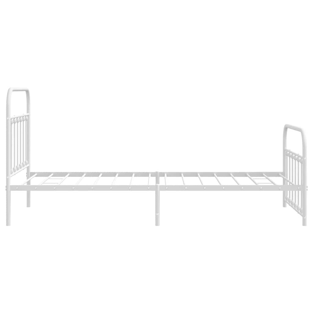 Metalni okvir kreveta uzglavlje i podnožje bijeli 100x200 cm
