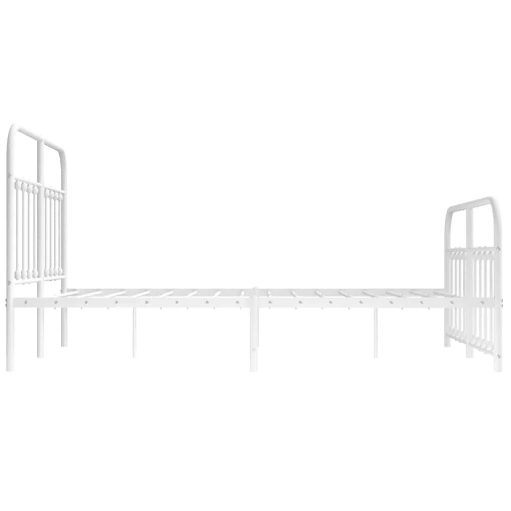 Metalni okvir kreveta uzglavlje i podnožje bijeli 135 x 190 cm