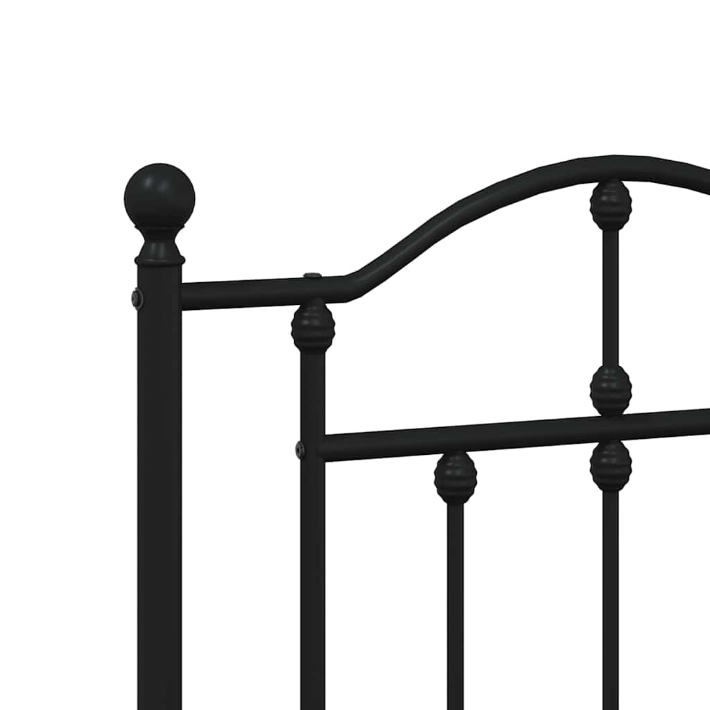 Metalni okvir za krevet s uzglavljem crni 120x200 cm