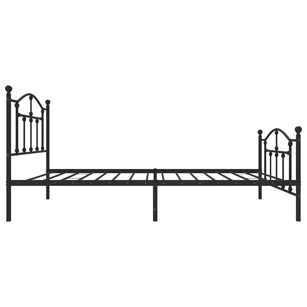Metalni okvir kreveta uzglavlje i podnožje crni 90x190 cm