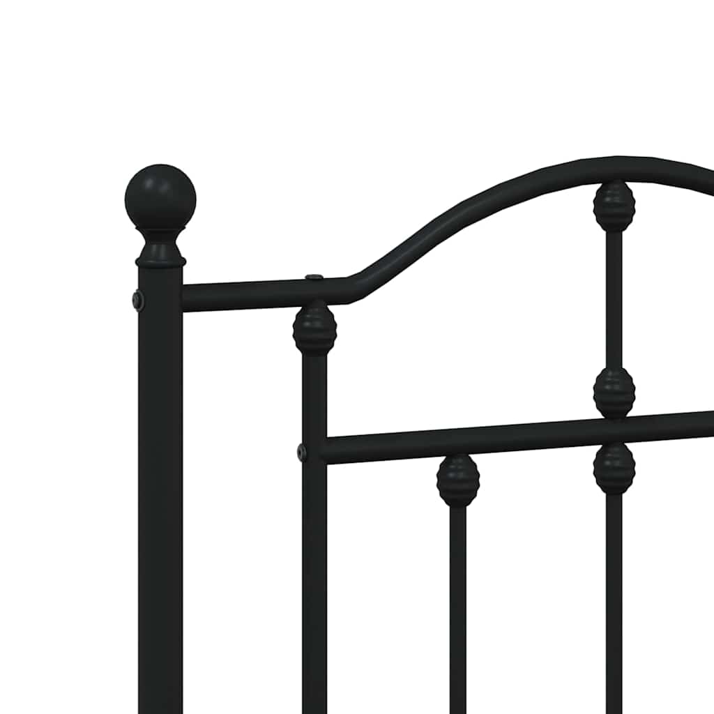 Metalni okvir kreveta uzglavlje i podnožje crni 120x200 cm
