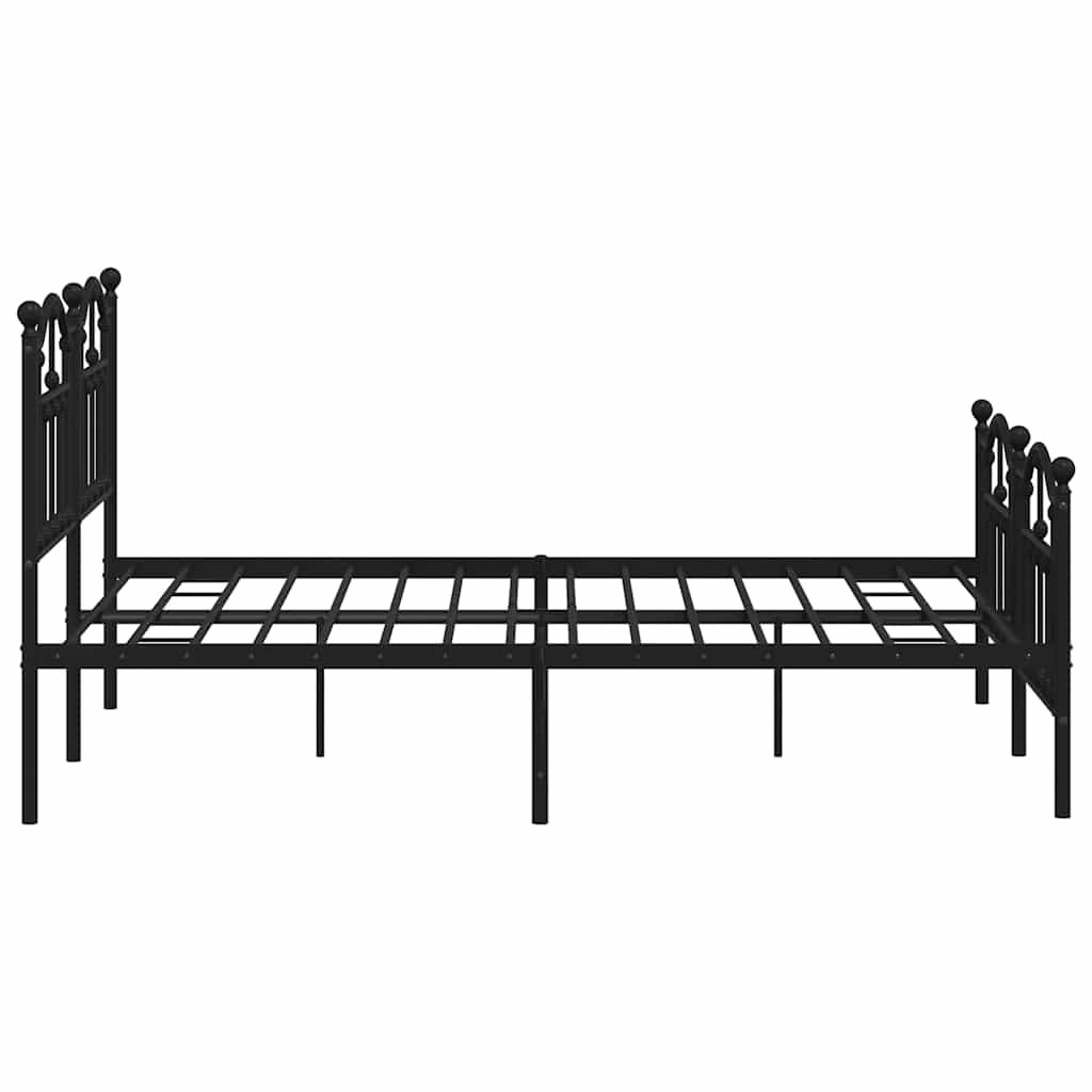 Metalni okvir kreveta uzglavlje i podnožje crni 150x200 cm