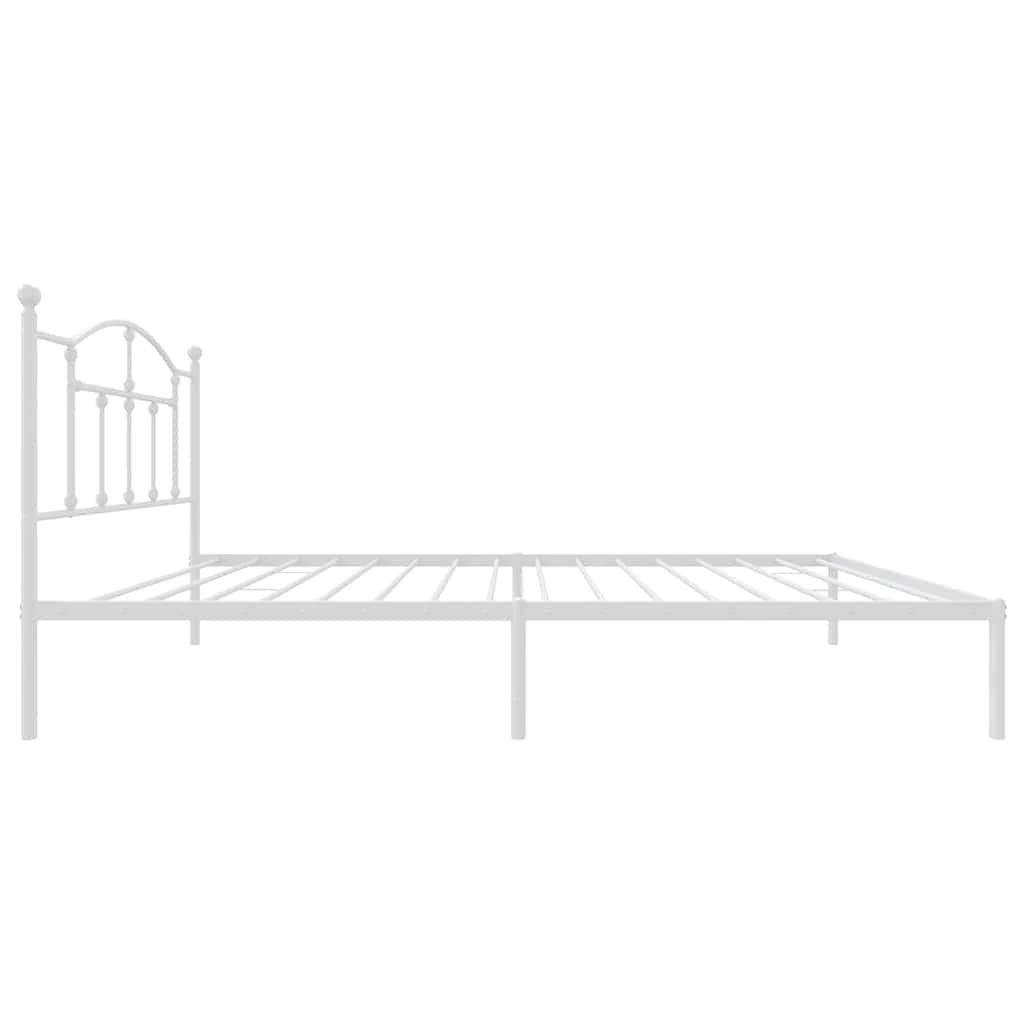Metalni okvir za krevet s uzglavljem bijeli 107x203 cm