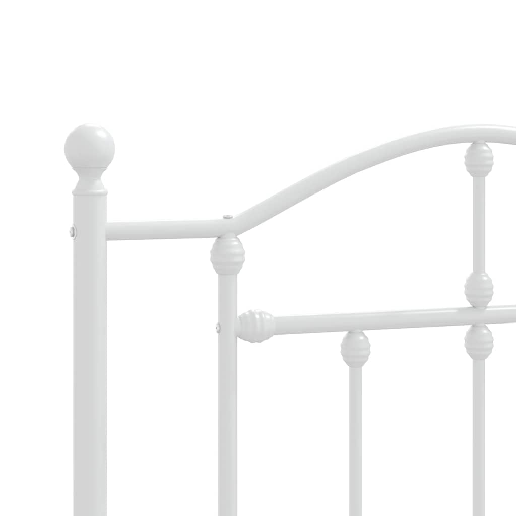 Metalni okvir za krevet s uzglavljem bijeli 107x203 cm