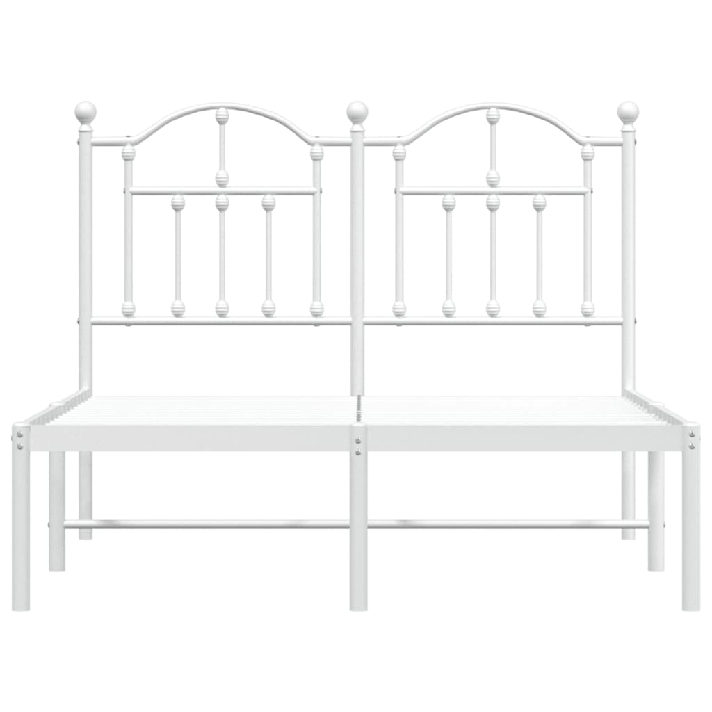 Metalni okvir za krevet s uzglavljem bijeli 120 x 190 cm