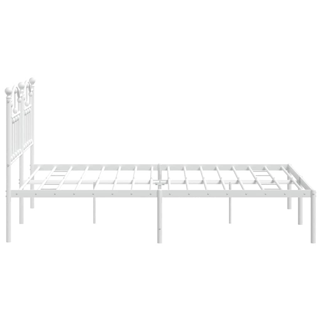 Metalni okvir za krevet s uzglavljem bijeli 150x200 cm