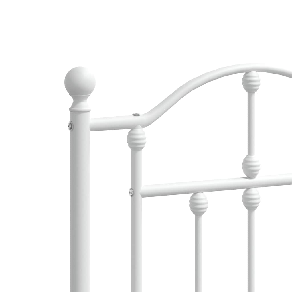 Metalni okvir za krevet s uzglavljem bijeli 150x200 cm