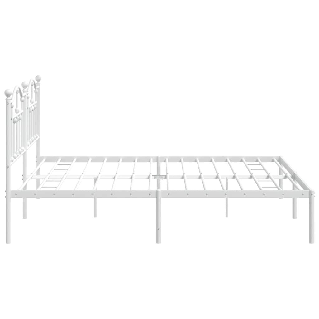 Metalni okvir za krevet s uzglavljem bijeli 200x200 cm