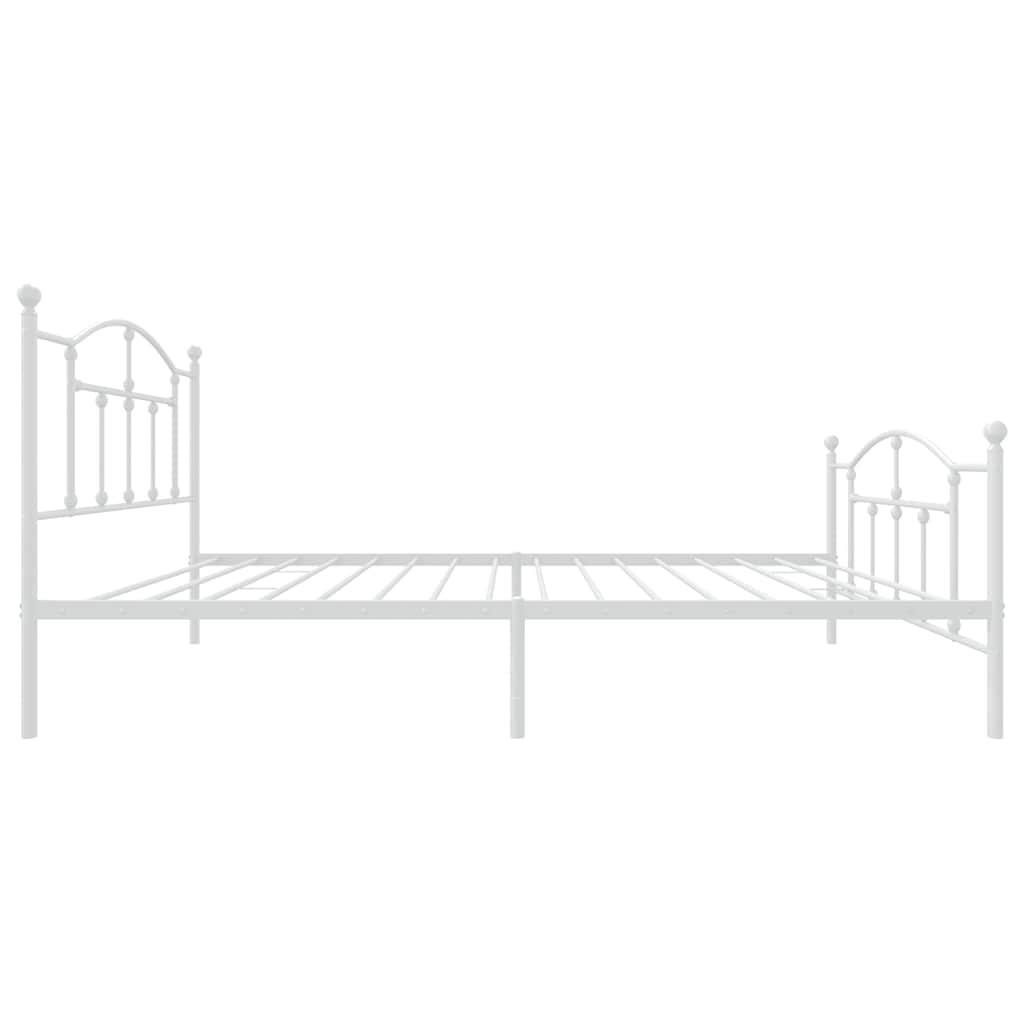Metalni okvir kreveta uzglavlje i podnožje bijeli 100x200 cm
